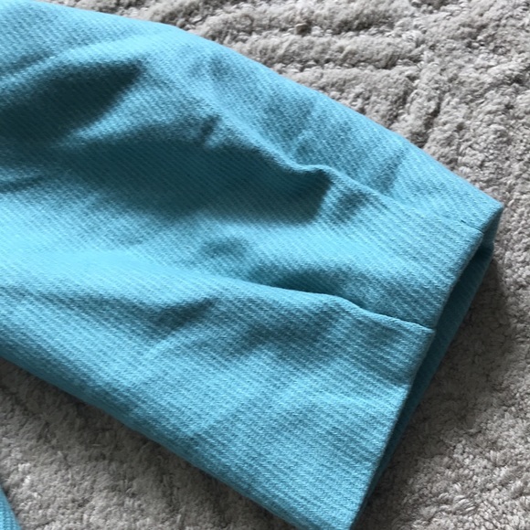 TABITHA 6 Robin's Egg Blue Wool Swing 60s Blazer in 3/4 Sleeve Length - Picture 5 of 7